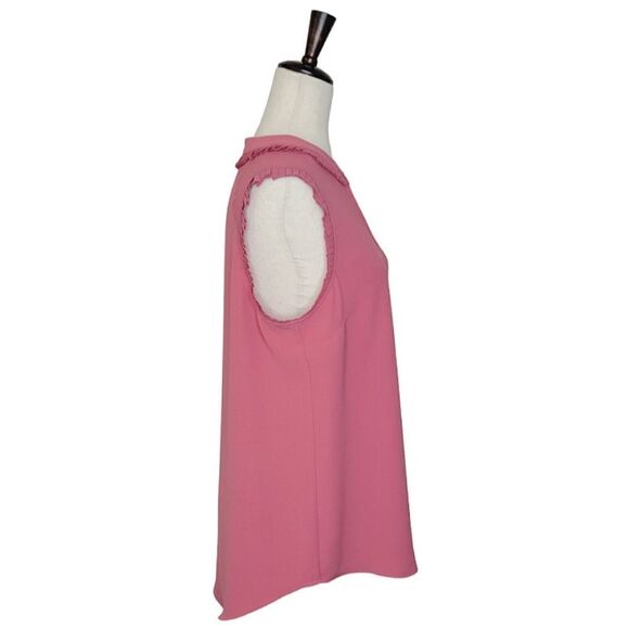 Soft Surroundings Nyssa Pink Pleated V-neck Sleeveless Pullover Blouse Size M - Picture 3 of 9